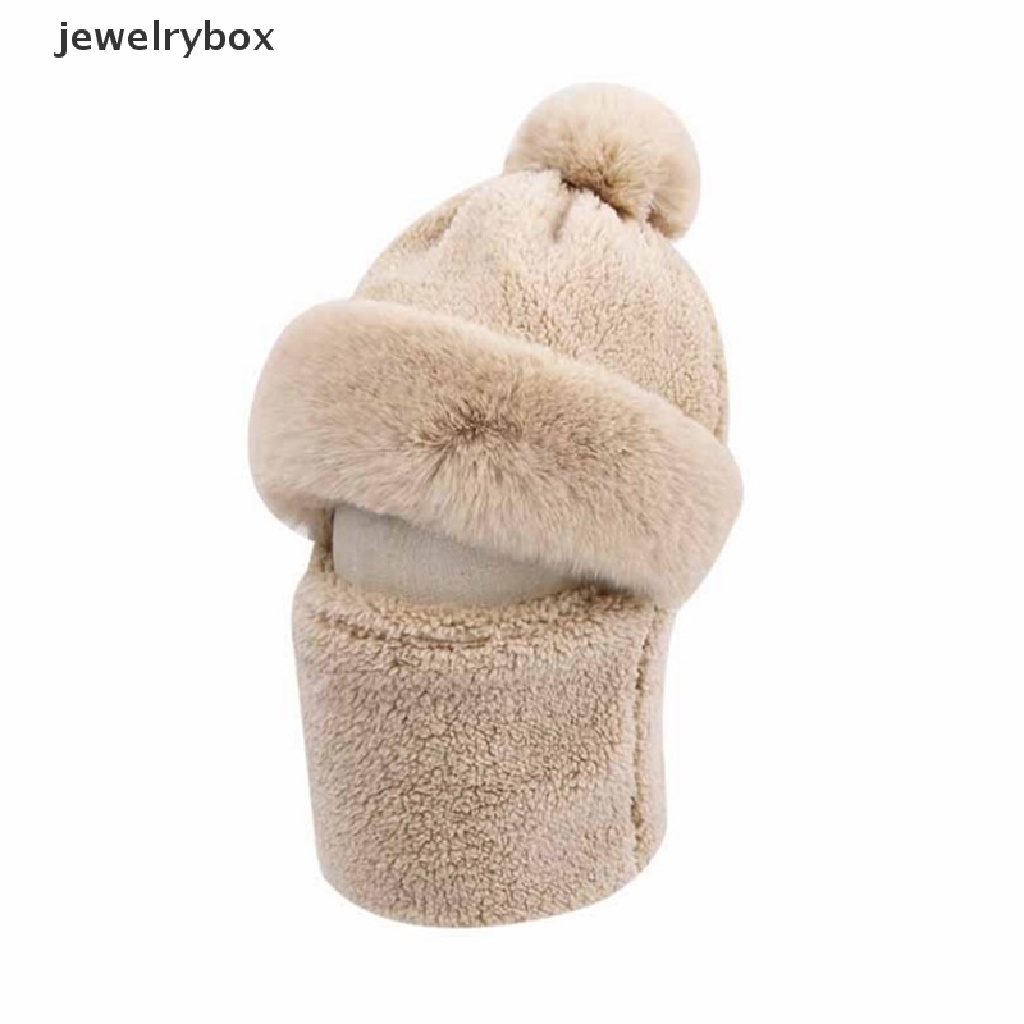 [jewelrybox] Winter Beanie Syal Set Kerudung Untuk Wanita Bulu Cashmere Leher Hangat Rusia Outdoor Ski Topi Anti Angin Tebal Mewah Berbulu Kupluk Butik