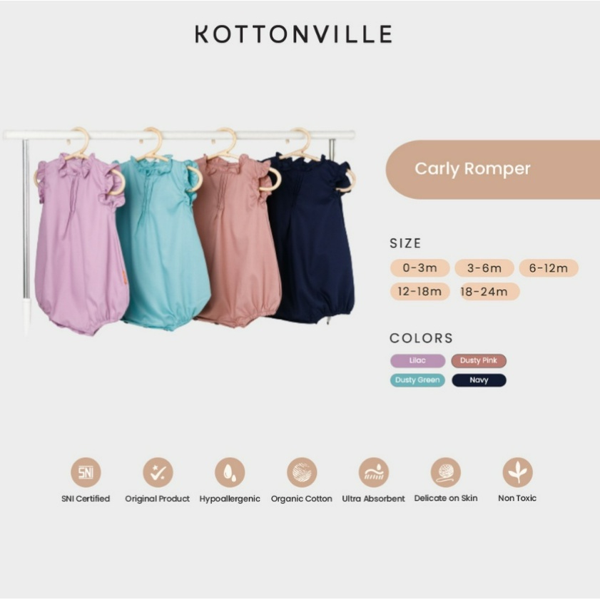 Kottonville Carly Romper 0-24M Romper Ruffle Bayi Perempuan CBKS