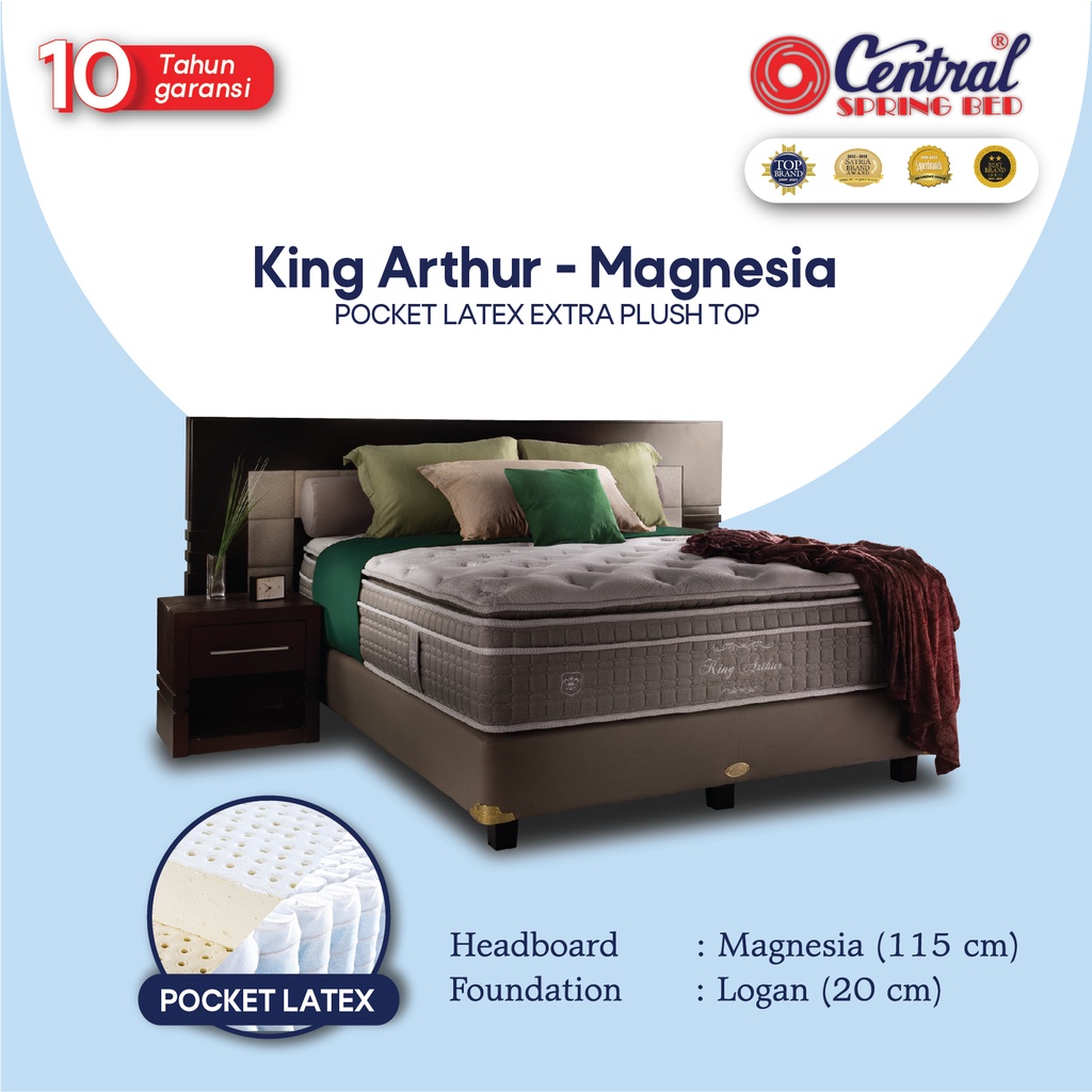Central Springbed Aristocrate King Arthur Spring Latex Plushtop - Bed Set