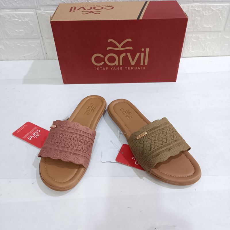 Sandal Flat Kokop untuk Perempuan Merk Carvil Tipe Alvena 01 L size 36-40 | Sandal Carvil Alvena 01 | Sandal Carvil Cewe Terbaru