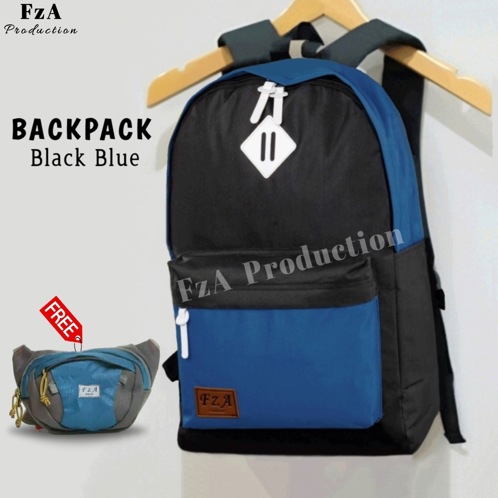 Big Promo..Tas Ransel Distro Casual Pria Wanita Tas Ransel Laptop Premium FREE Tas Waistbag Trendy