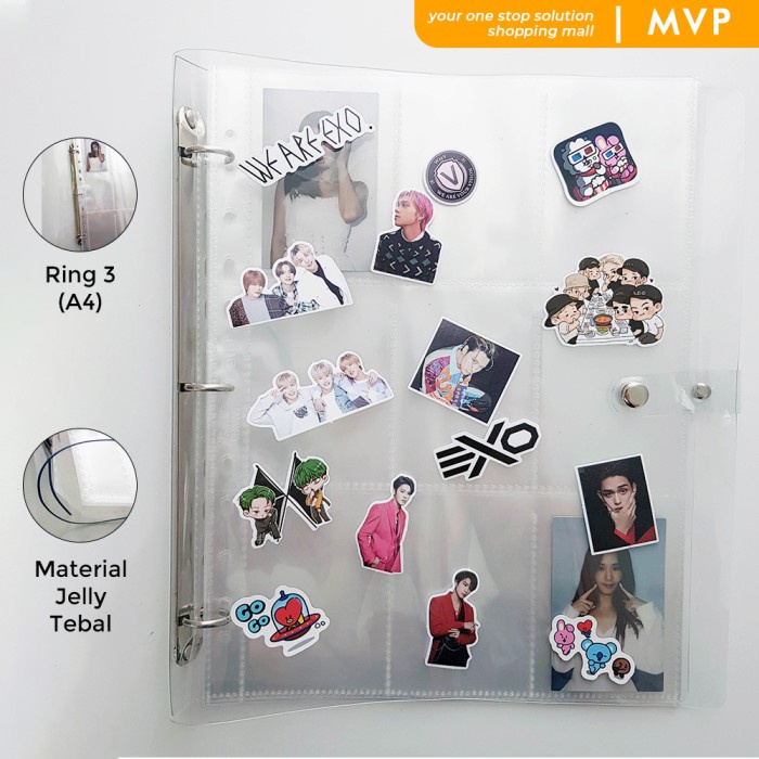 

BINDER TRANSPARAN A4 6 RING UNTUK BINDER PHOTOCARD POLAROID BINDER TRA