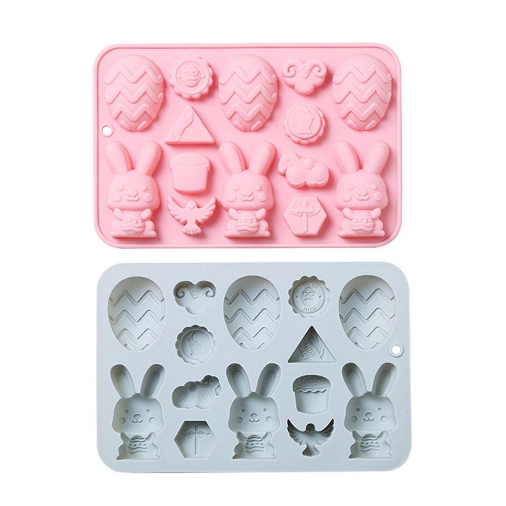 Cetakan Silikon PREVA Easter DIY Soap Mould Baking Pan 14rongga