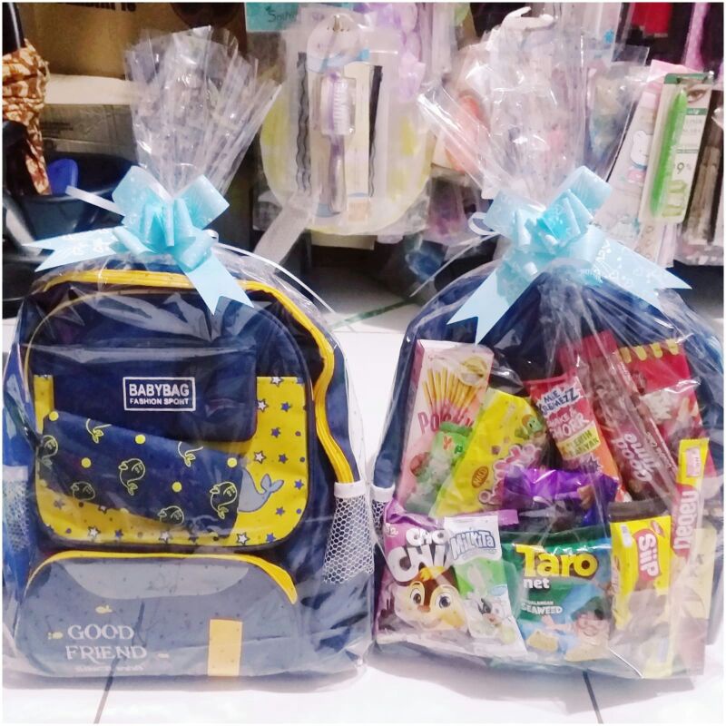 

PAKET SOUVENIR SNACK + TAS RANSEL SEKOLAH ANAK SD / PARCEL SNACK + TAS / GOODIEBAG ANAK / PAKET ULTAH ANAK / PAKET SANTUNAN / PAKET SNACK ULANG TAHUN ANAK PAKET HEMAT / PAKET ULTAH DLL