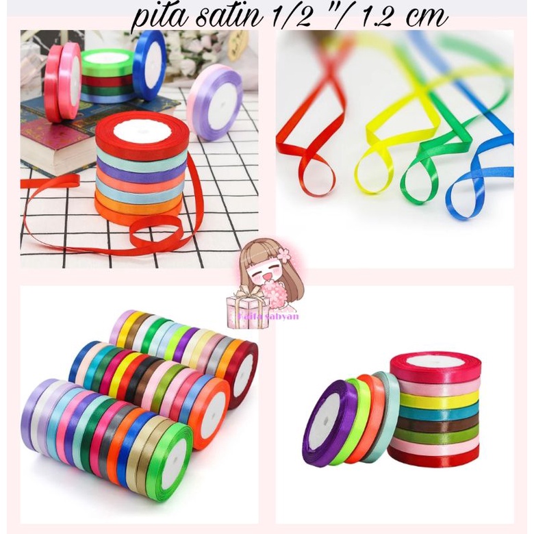 

PITA SATIN POLOS 0.5 INCH / 1.2 CM PITA KADO 1/2 IN HIASAN SOUVENIR 1 ROLL