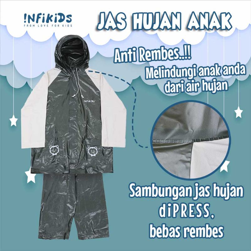 Ready 10 Warna Jas Hujan Anak Setelan Baju Celana Sambungan Pres Usia 6 - 12 Tahun Terbaru Ada Ruang Untuk Tas | Jaket Hujan Anak | Raincoat Mantel Anak Tanggung Usia SD