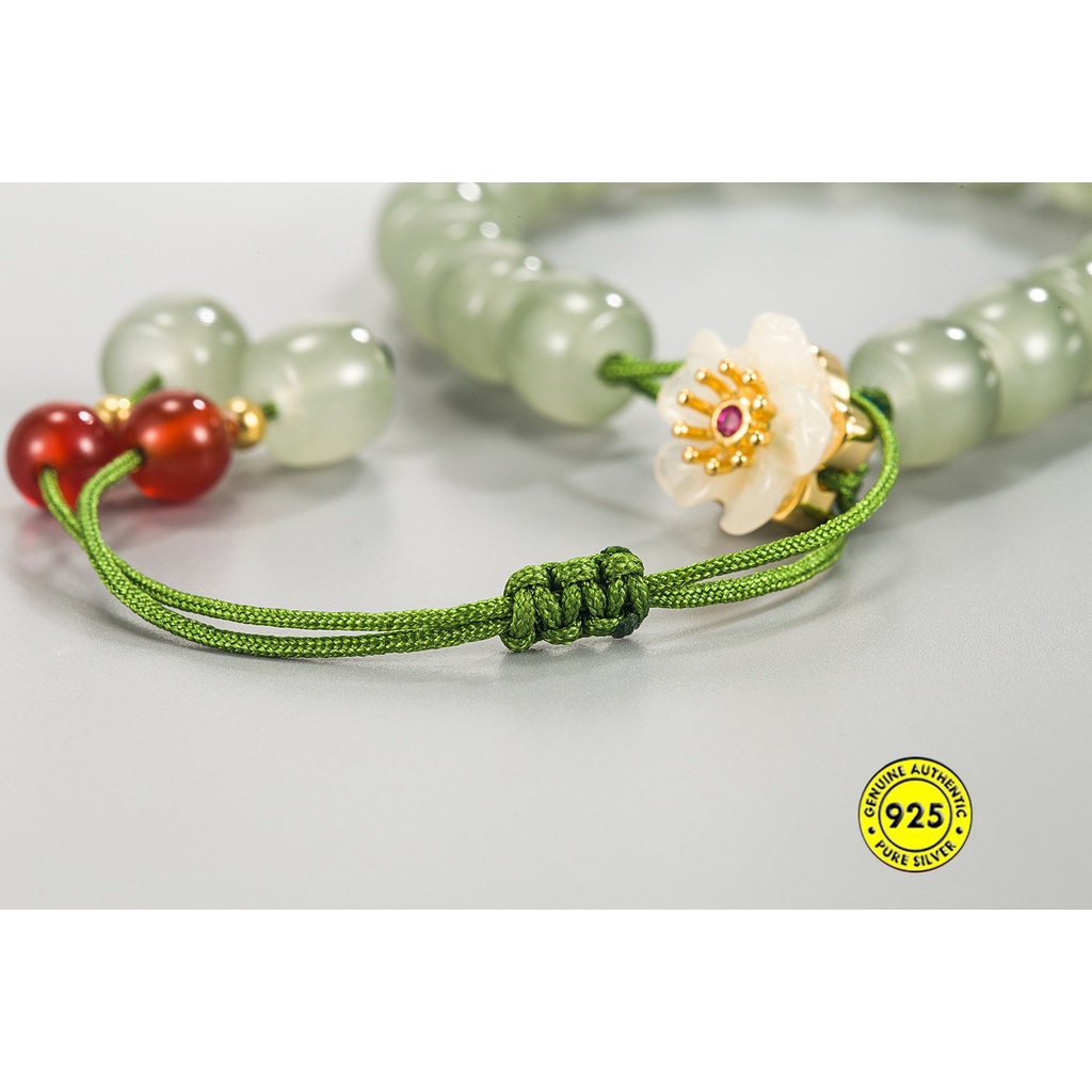 Begonia Hetian Jade Gelang Wanita Rumbai Tali Gendong U1485