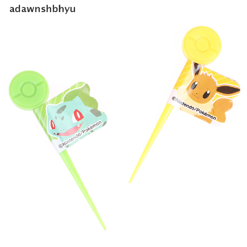 Adawnshbhyu 5Pcs Pokeball Garpu Buah Snack Kue Dessert Makanan Tusuk Gigi Bento Lunches Decor ID