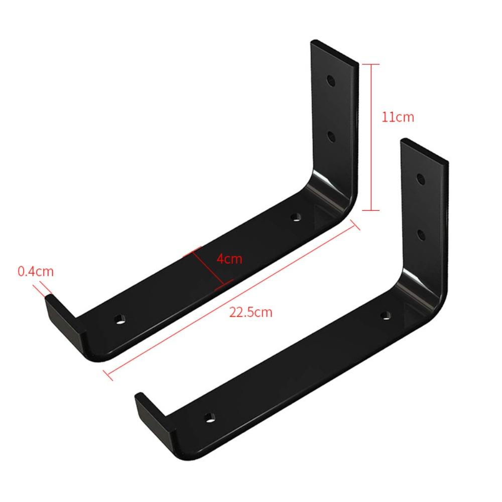 Populer 2pcs Shelf Bracket Rak Pipa Baja Tahan Lama Papan Etalase Meja Bracket Melayang