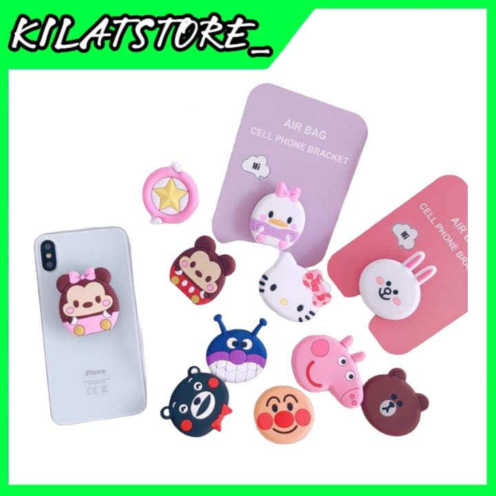 Pop Socket for Back Handphone 3D Karakter Random