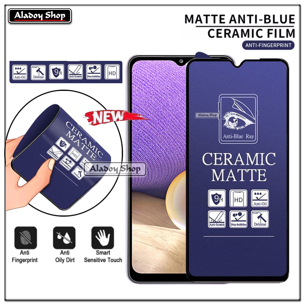 PAKET 3IN1 Anti Gores Blue Matte Anti Glare Samsung A23 5G + Tempered Glass Camera dan Skin Carbon