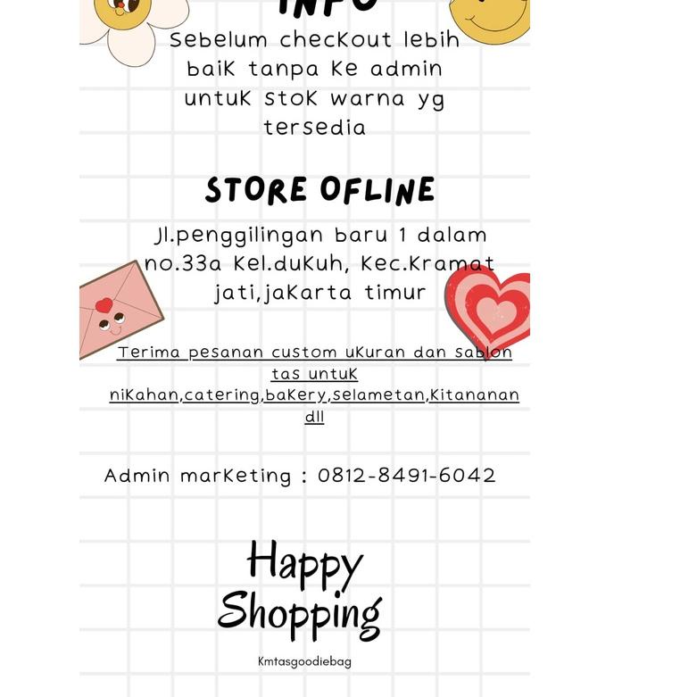 

3KD★ Goodiebag Pita 20x20 / Tas Pegangan Tali Isi 12pcs Paling Disukai