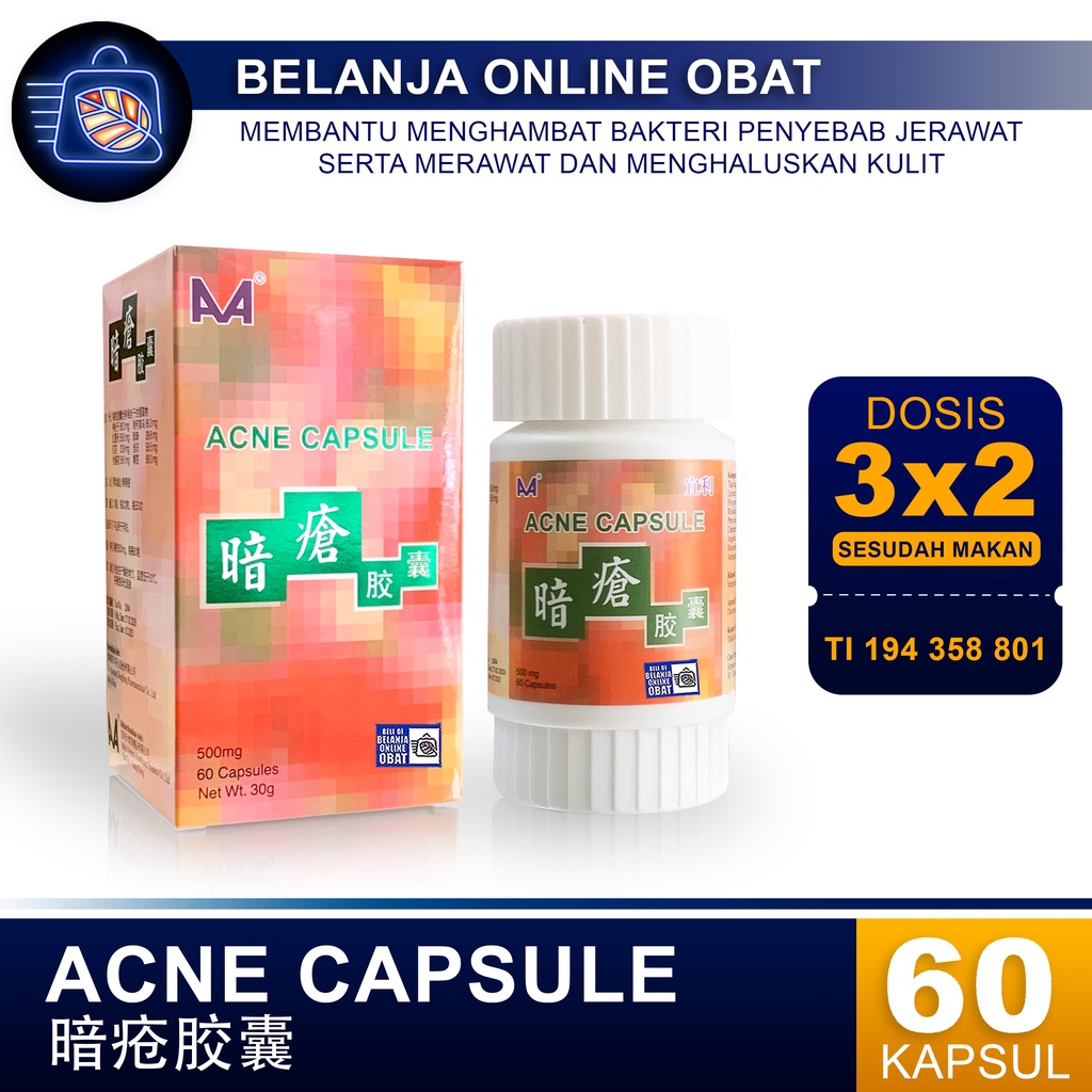 Acne Capsule Obat Jerawat Herbal China 60 Kapsul