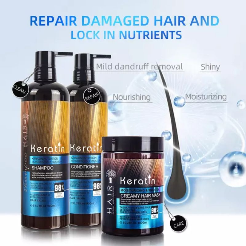 PROFESIONAL SALON MASKER RAMBUT KERATIN shampo &amp; Conditioner mask spa Kondisioner serum vitamin