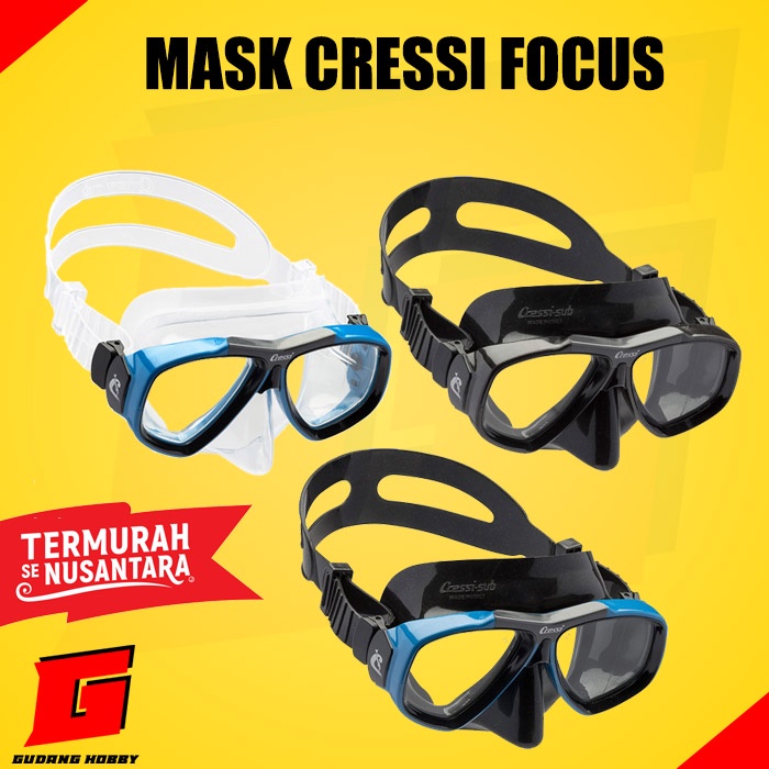 Mask Cressi Focus For Snorkling & Diving / Kacamata Snorkling Diving