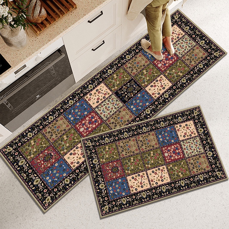 HL0466 Keset Dapur 2 in 1 Panjang dan Pendek 40 x 120 cm Kitchen Floor Mat Keset Alas Lantai Anti Selip Keset kaki Dapur  Y1640