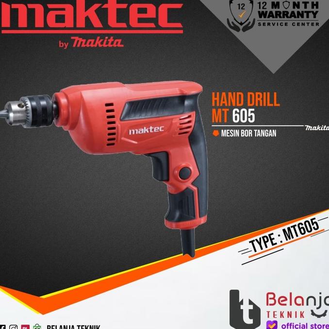 Maktec Mesin Bor Tangan MT 605 450 Watt 10 mm MT605 belanjate77 Segera Dapatkan