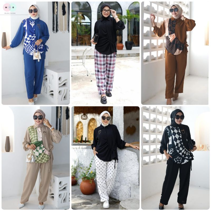 Kirana Motif One Set | Kirana One Set | Kirana Basic One Set | Oneset Crinckle | Oneset Wanita | Paj