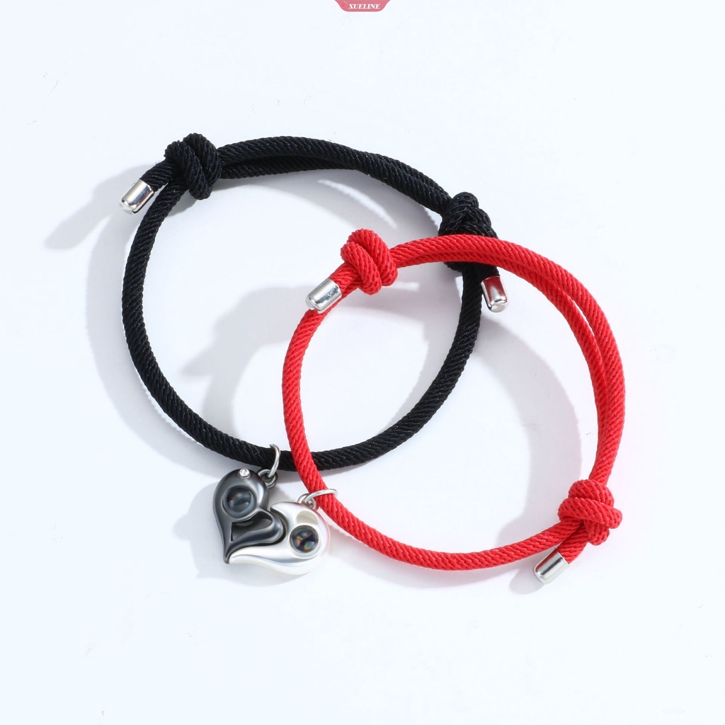 Baru 100bahasa I love you couple Gelang Proyeksi Berbentuk Hati Pasangan magnet Fase Hisap Proyeksi Batu Hari Valentine Gelang [ZXL]