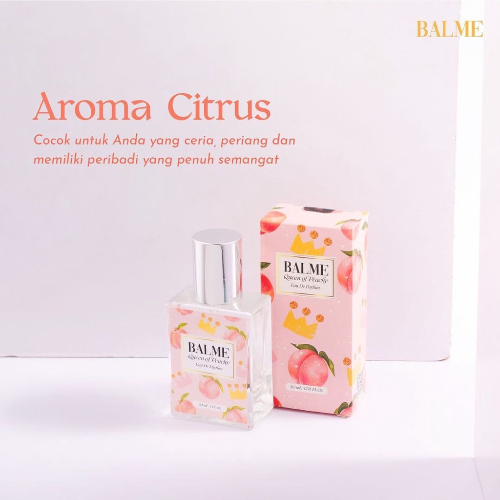 Balme Parfum Parfume Farfum Minyak Wangi Wanita Pria Cewek Cowok Anak Unisex Tahan Lama Dan Wangi Semprot Spray Roll On 24 Jam Non Alkohol Original 100% Queen Of Peachy