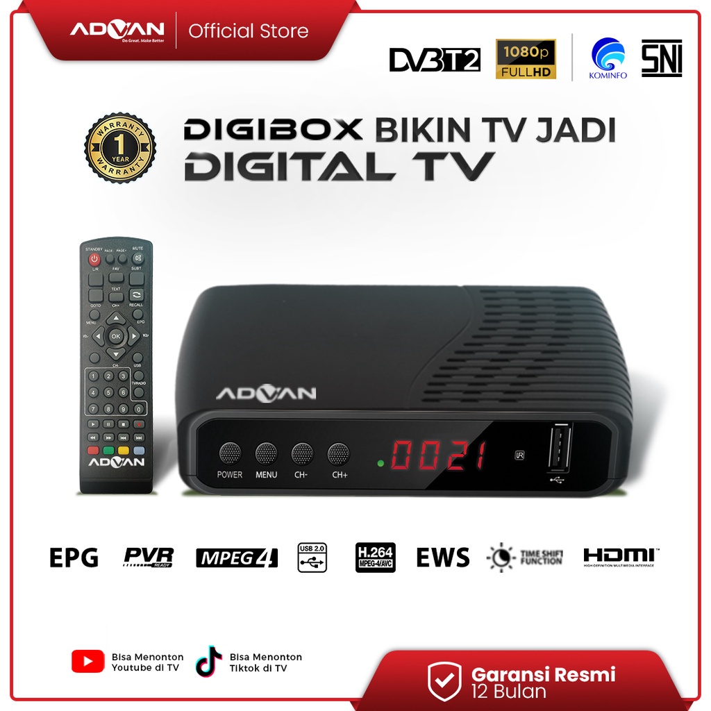 SET TOP BOX STB ADVAN DIGIBox GX6701 TV DIGITAL 1080p ORIGINAL | STB Advan | Advan Digibox