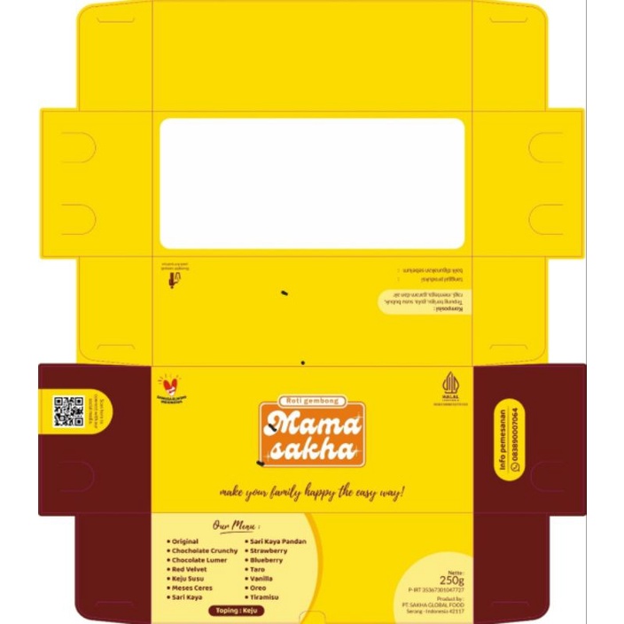 dus roti gembong custom/ merk sendiri ukuran 22x10x7.5