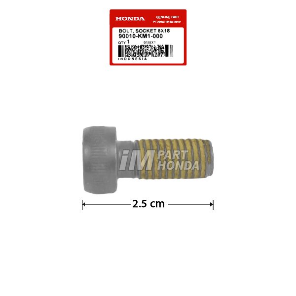 SALE  90010-KM1-000 BAUT L DRAT 12 PANJANG 2.5 CM BOLT SOCKET 8X18 CB CBR 150 R GENIO KARISMA