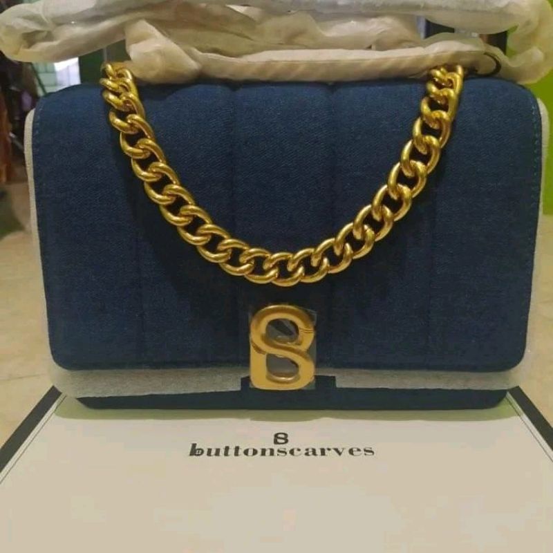 Nora bag denim blue Buttonscarves