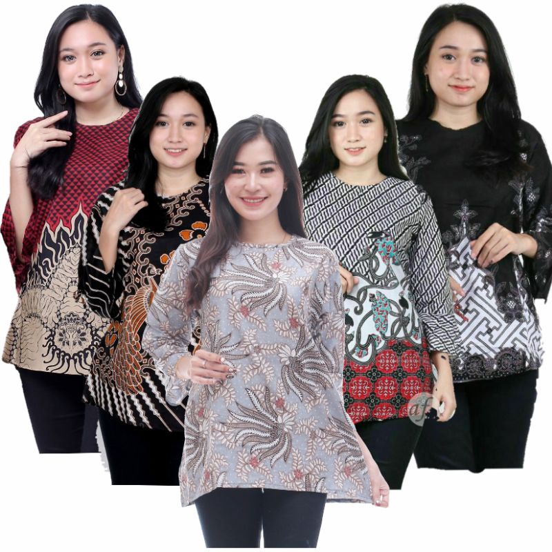 BAJU BATIK WANITA MODERN MONALISA GENES M,L,XL asli PEKALONGAN