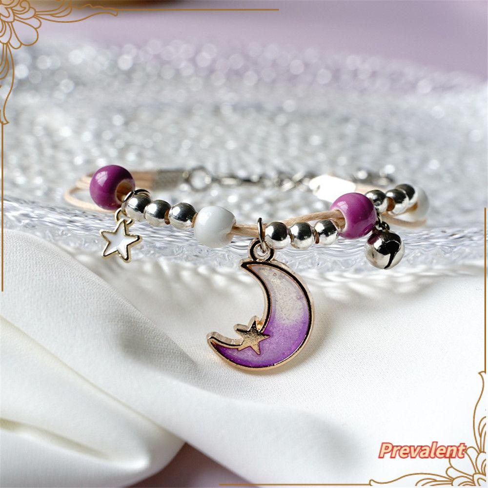 Preva Gelang Kupu-Kupu BFF Bell Manik-Manik Keramik Hadiah Teman Liontin