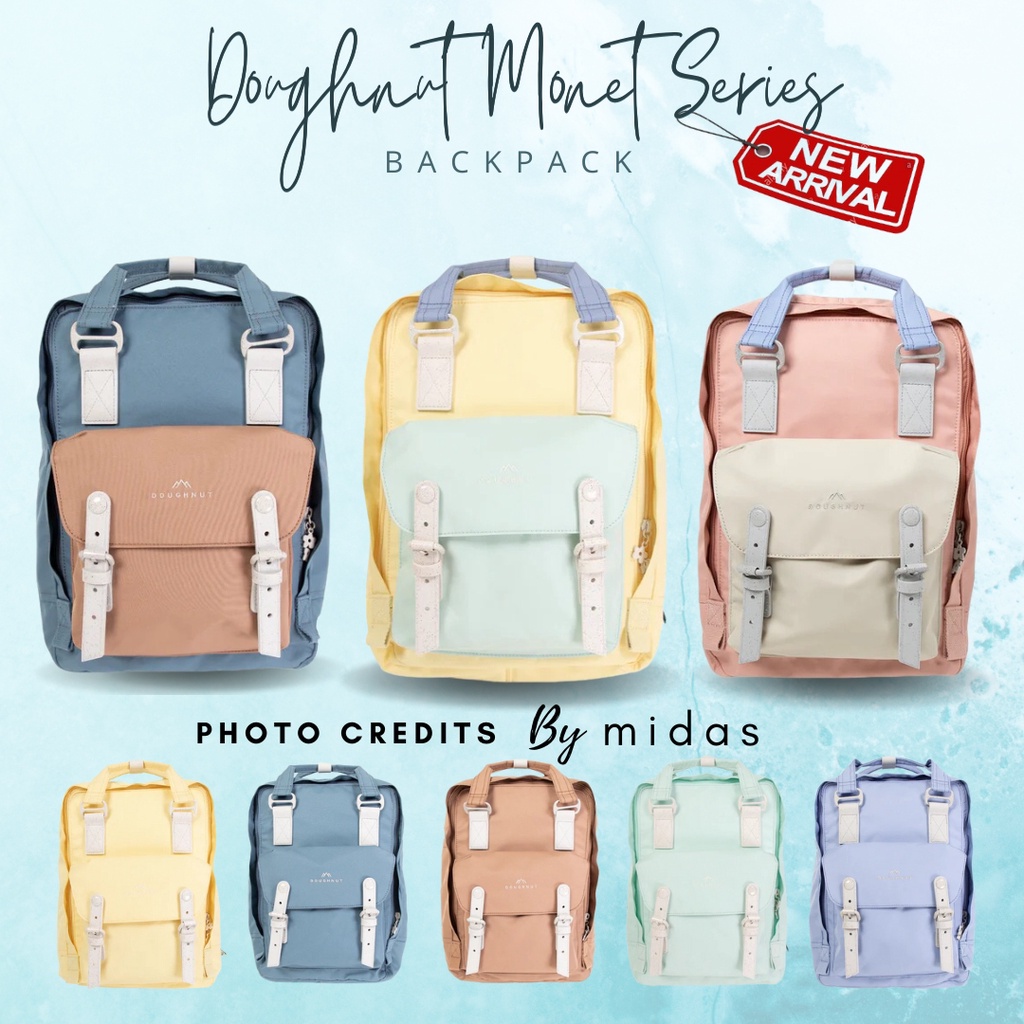 7.7 BIG SALE !! TAS BACKPACK DOUGHNUT MONET SERIES LARGE (L) / TAS MULTIFUNGSI KEKINIAN / TAS LAPTOP