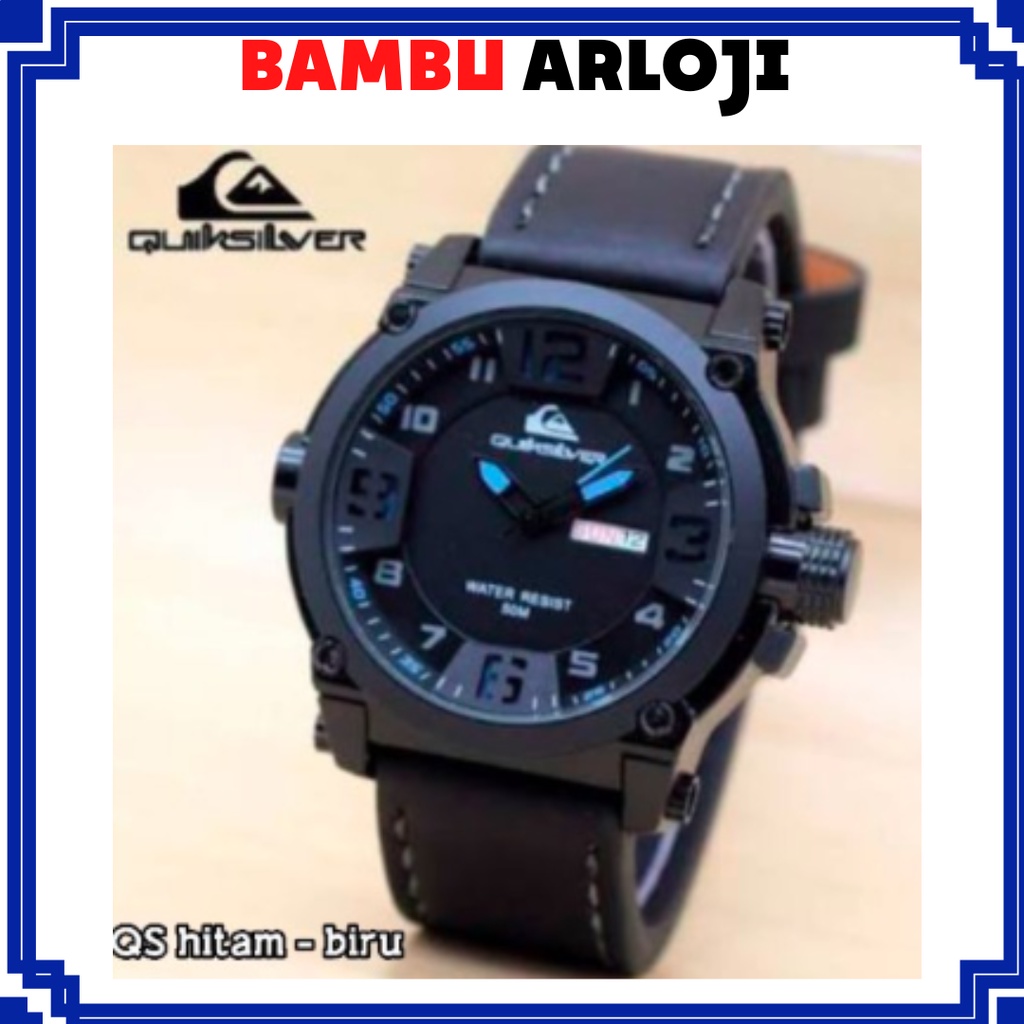 BAJ JAM TANGAN Quicksilver Tanggal Hari Kulit  QS001  JAM TANGAN MURAH JAM TANGAN PRIA