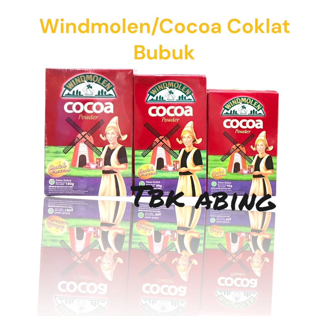 

COCOA POWDER WINDMOLEN 45gr 90gr 180gr / COKELAT BUBUK WINMOLEN 45 gr 90gr 180 gr / COKLAT WIN MOLLEN / WIND MOLEN