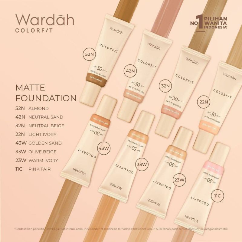 WARDAH COLORFIT MATTE FOUNDATION JAMINAN ORI 100%