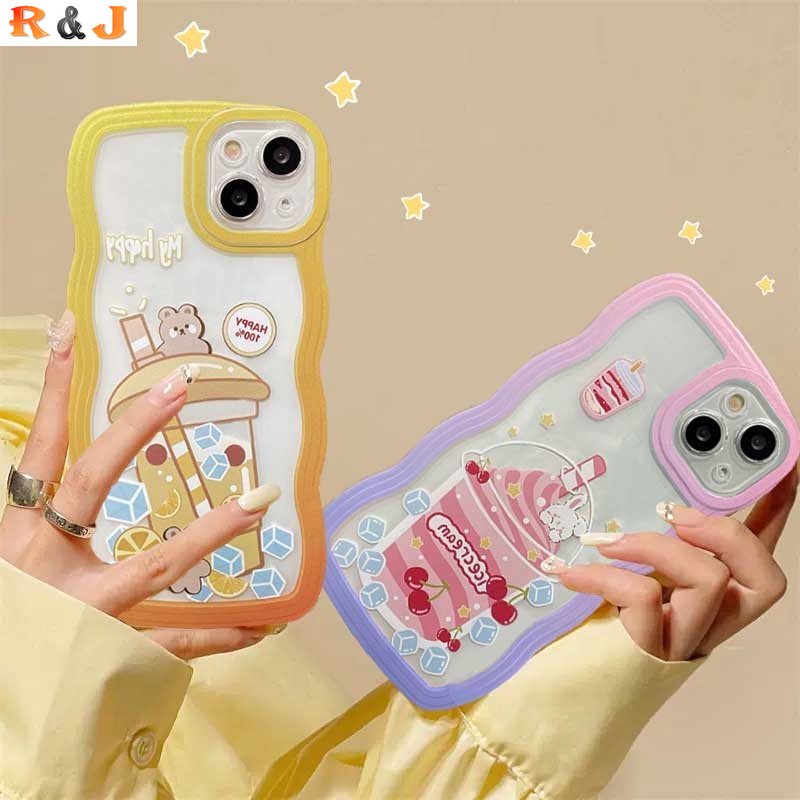 Case Samsung A04 A04 A04E A04S A13 A03 A03S A23 A22 M22 M32 A21S A12 A02S A11 A51 A10 A30 A50 A52 A20S A10S M12 A71 A73 A53 A33 A32 Kartun Minum Motif Beruang Kelinci Case Silikon