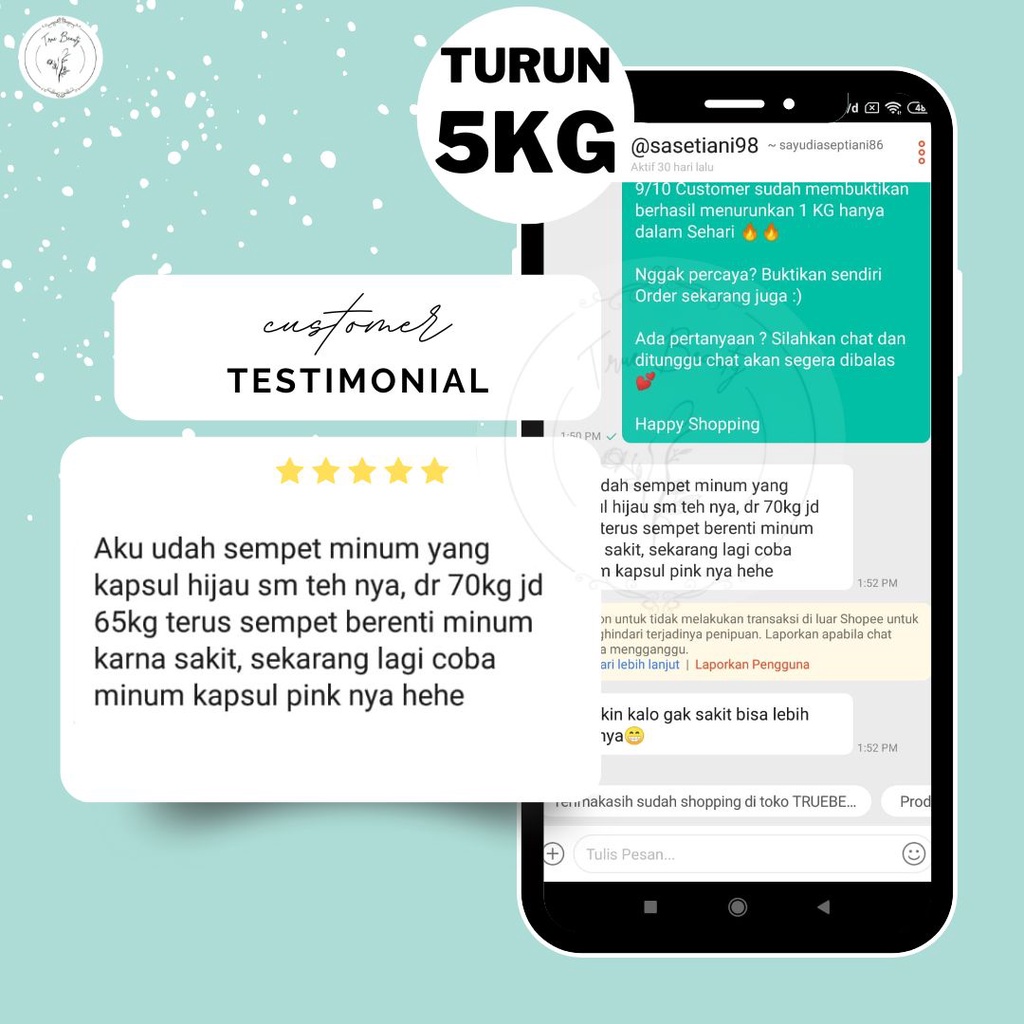 Truebeautyslim - Paket Penurun Berat Badan Pelangsing Ampuh