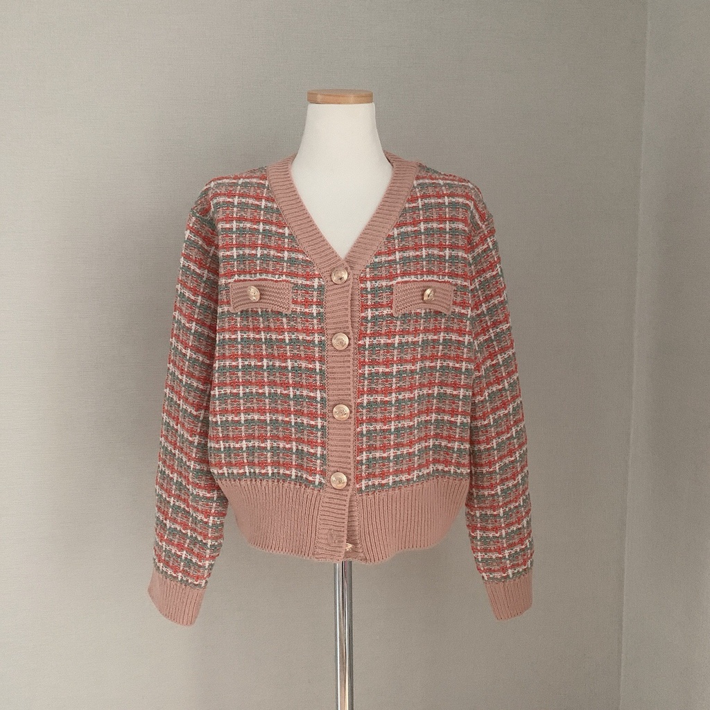 cardigan wanita rajut/ baju rajut wanita lengan panjang loose import korean style kekinian import kardigan crop