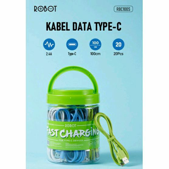 kabel Data ROBOT RBC-100s For Type C Devices 2A Fast Charging ( 1 Pcs )