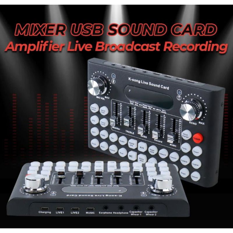 Mixer USB Sound Card Amplifier Live Broadcast Recording Special Effect