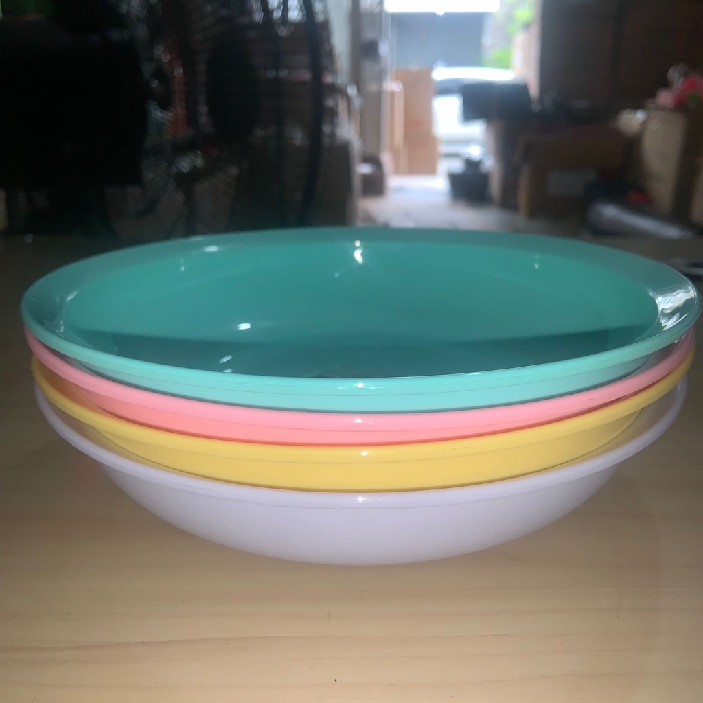 Piring Makan Saji Mellau Leitha Dinner Plate Piring Bulat Serbaguna Tempat Kue Roti Snack BPA Free Bahan Plastik