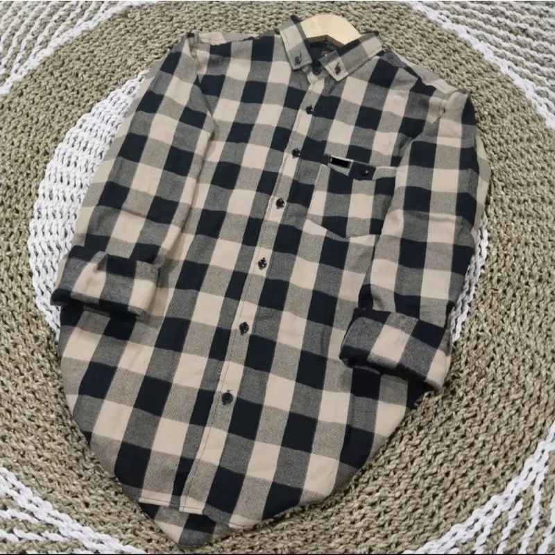Kemeja Flanel Kotak Kotak Atasan Outer Lengan Panjang