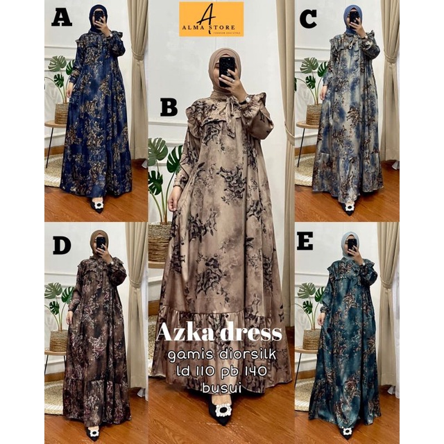 Gamis Azka Dress Diorsilk by Alma Store