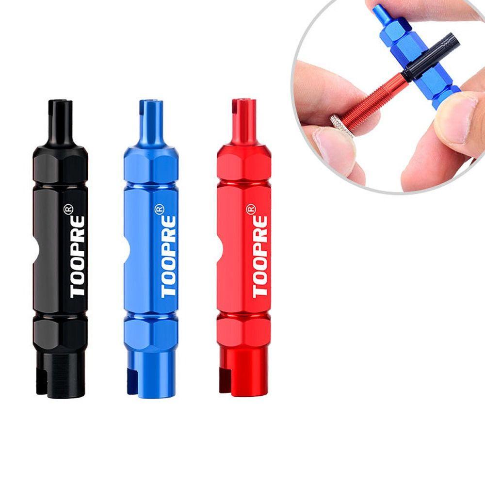 AUGUSTINA Kunci Nozzle Ban Sepeda MTB Sepeda Jalan Dua Kepala Alat Bongkar Pasang Aksesoris Sepeda Bike Repair Tool Valve Extension Rod Valve Core Wrench