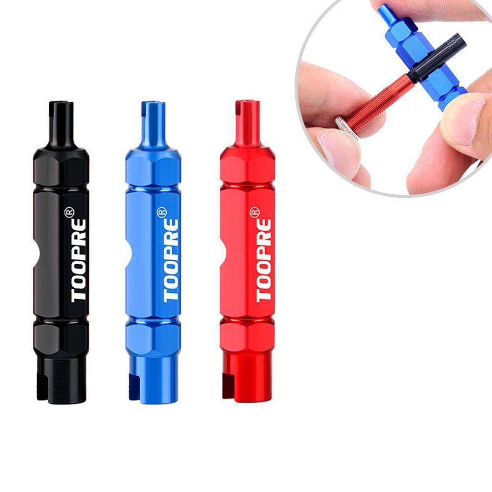 AUGUSTINA Kunci Nozzle Ban Sepeda MTB Sepeda Jalan Dua Kepala Alat Bongkar Pasang Aksesoris Sepeda Bike Repair Tool Valve Extension Rod Valve Core Wrench