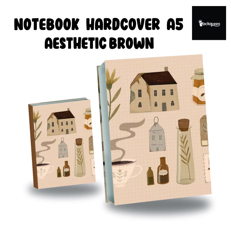 

Notebook Buku Tulis Catatan Aesthetic BROWN Hardcover A5 Isi Polos/Garis