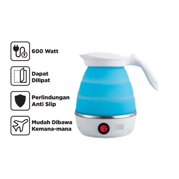 Kettle Electric Portable Silikon Teko Lipat Silikon Elektrik Listrik