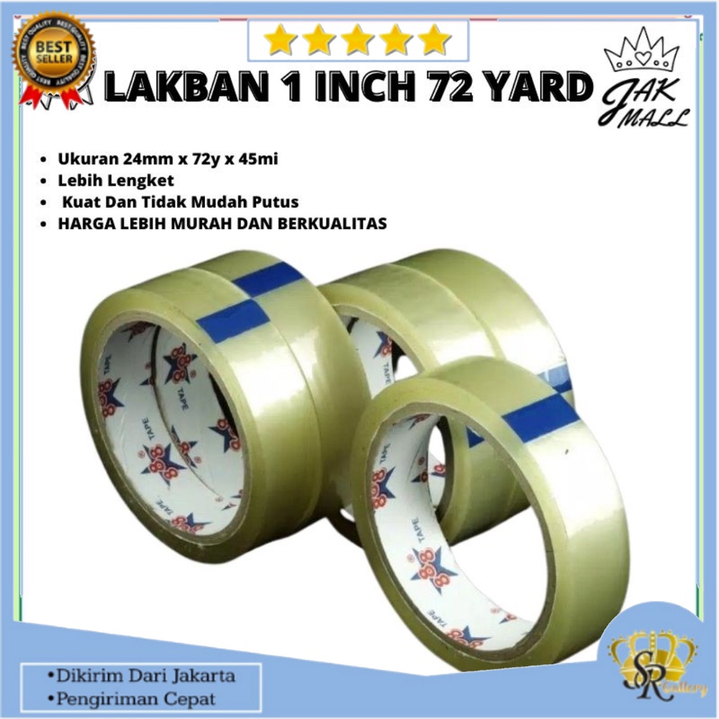 

Lakban Solatip 1inch 24mm x 72yard FULL / Kualitas Lakban Daimaru 1 inch 24 mm 72 yard SR