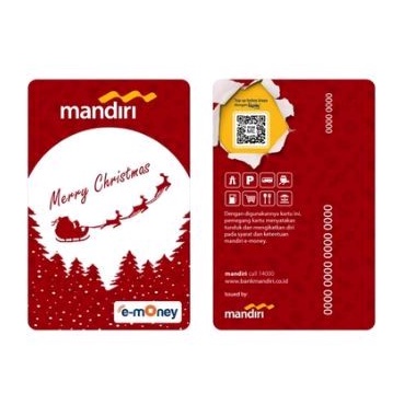 Mandiri eMONEY Edisi NATAL/CHRISTMAS KERETA LUNCUR SANTA CLAUSE ORI /Like Tapcash Flazz eToll or Brizzi