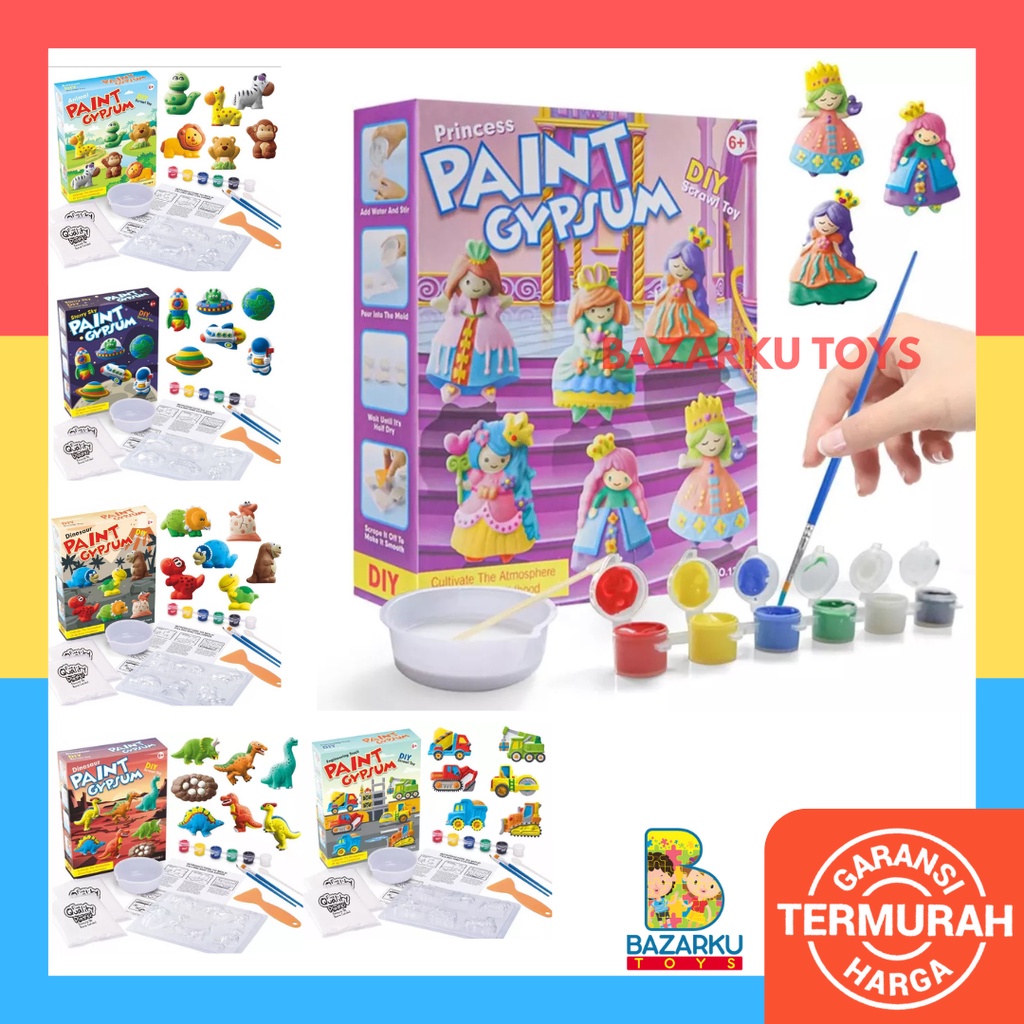 DIY Anak Paint Gypsum Mainan Anak DIY Painting Kit Mainan Prakarya Anak Mainan Montessori Anak Sensory Play