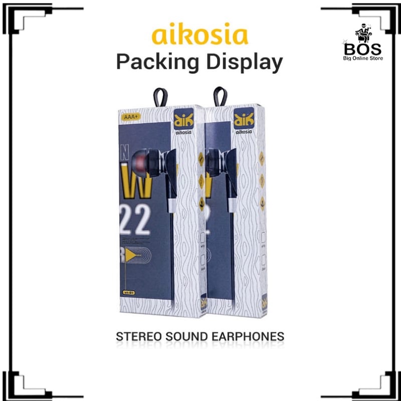 BOS - HF AIKOSIA AK001 / AK01+ | HANDSFREE HENSET PREMIUM HIFI SOUND SUPER BASS